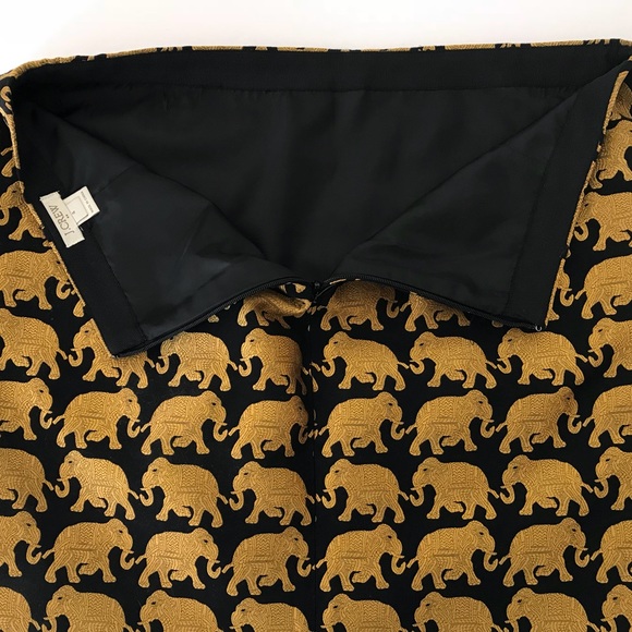 J. Crew Gold Elephant Jacquard Skirt size 4/10 - Picture 6 of 8